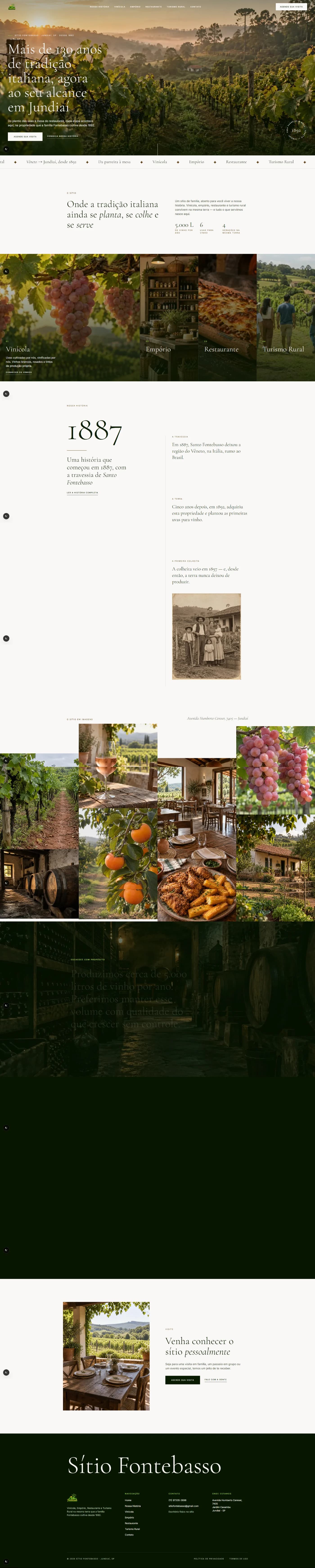 Página inicial do site Vinícola Fontebasso — e-commerce, vista no desktop